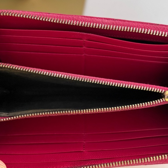 Saint Laurent Paris authentic round zipper long wallet fuchsia pink cowhide - Picture 13 of 16